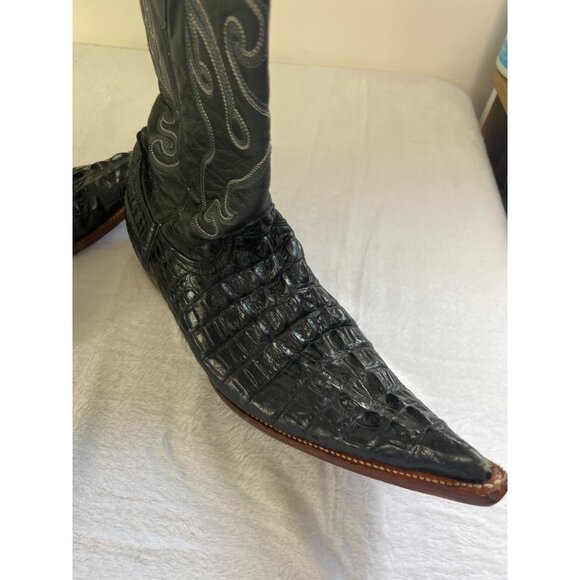 Los Altos Mens Genuine Crocodile Cowboy Boots Size  9.5 Western - Picture 6 of 12